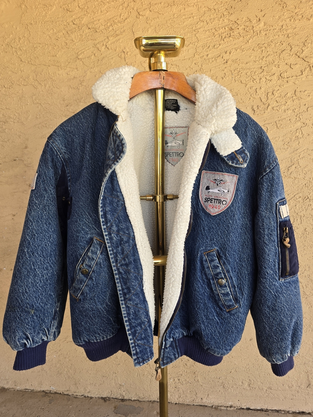 Men Spettro-Lined Denim Jacket - Blue